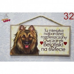 Tabliczka z rasą psa "Owczrek Belgijski"