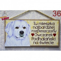 Tabliczka z rasą psa "Owczrek Podhalański"