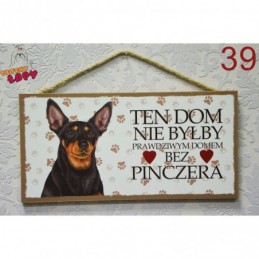 Tabliczka z rasą psa "Pinczer"