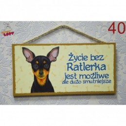 Tabliczka z rasą psa "Ratlerek"