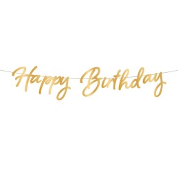 Baner Happy Birthday złoty...